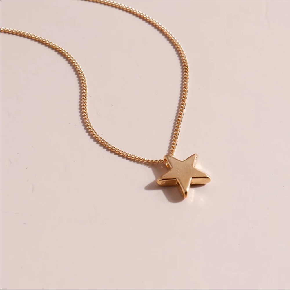New Yellow Gold Plated Star Chain Necklaces - Picture 2 of 4